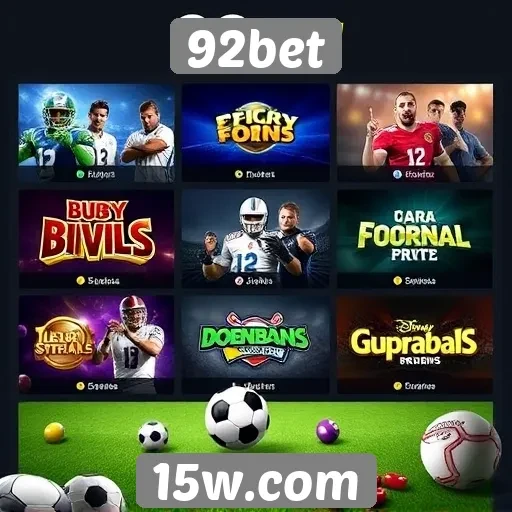 Avaliação da variedade de jogos disponíveis no 92bet